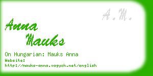 anna mauks business card